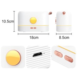 Umidificador de ar ultrassônico - difusor de óleos essenciais - chama LED colorida