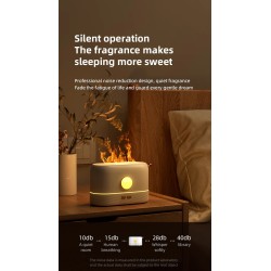 Umidificador de ar ultrassônico - difusor de óleos essenciais - chama LED colorida