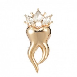 Tooth with a crystal crown - broochBrooches