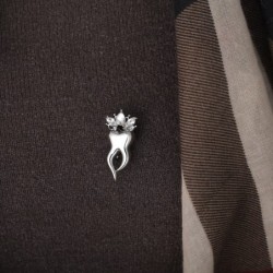 Tooth with a crystal crown - broochBrooches