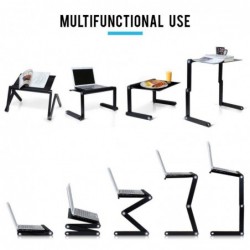 Suporte multifuncional para tablet / laptop - mesa - com mouse pad - ajustável - dobrável