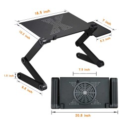 Suporte multifuncional para tablet / laptop - mesa - com mouse pad - ajustável - dobrável