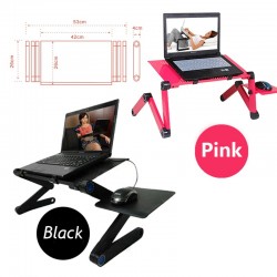 Suporte multifuncional para tablet / laptop - mesa - com mouse pad - ajustável - dobrável