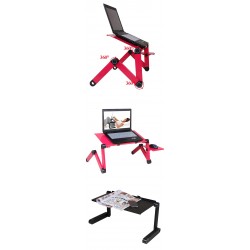Suporte multifuncional para tablet / laptop - mesa - com mouse pad - ajustável - dobrável