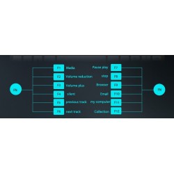 Teclado sem fio com mouse / receptor USB 2.4G