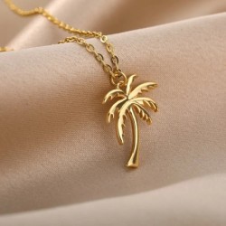 Palm tree necklace - gold - silver 45 cmNecklaces