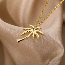 Colar palmeira - ouro - prata 45 cm