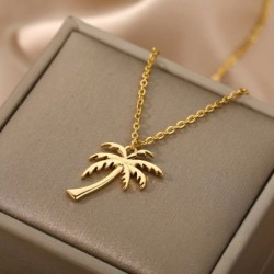 Colar palmeira - ouro - prata 45 cm