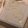 Colar palmeira - ouro - prata 45 cm