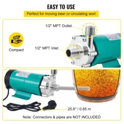 Fabricação de cerveja caseira MP-15RP - pompa magnética - produto comestível