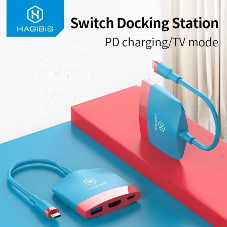 Conector HDMI TV para Nintendo Switch - docking station - USB C - 4K