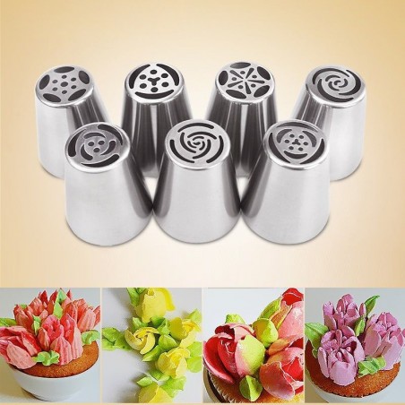 Bicos para cobertura de saco de confeitar - decoração de bolo 7 peças