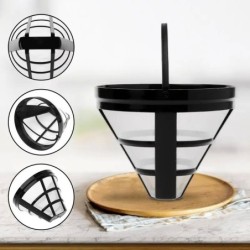 Filtro de café reutilizável - malha de náilon - lavável - para 8-12