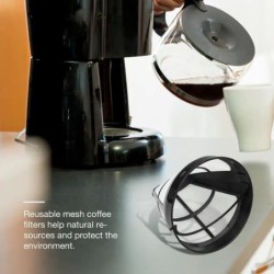 Filtro de café reutilizável - malha de náilon - lavável - para 8-12