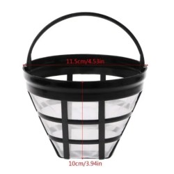 Filtro de café reutilizável - malha de náilon - lavável - para 8-12