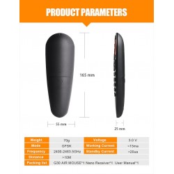G30S - mouse aéreo por voz - controle remoto inteligente para Android TV Box