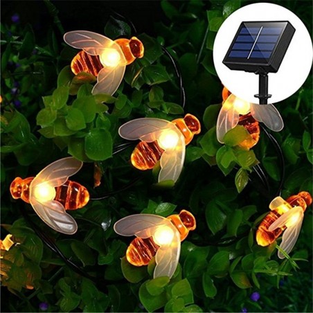 Luzes LED com abelhas - jardim - movido a energia solar - luzes de Natal