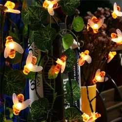 Luzes LED com abelhas - jardim - movido a energia solar - luzes de Natal
