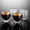4 peças - Resistente ao calor - xícara de vidro de parede dupla - vidro - chá - expresso - café
