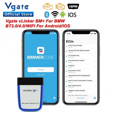 Vgate vLinker BM - OBD2 - BMW - ELM327 V2.2 - PK ELM 327 - Bluetooth - WiFi - scanner de carro/ferramenta de diagnóstico