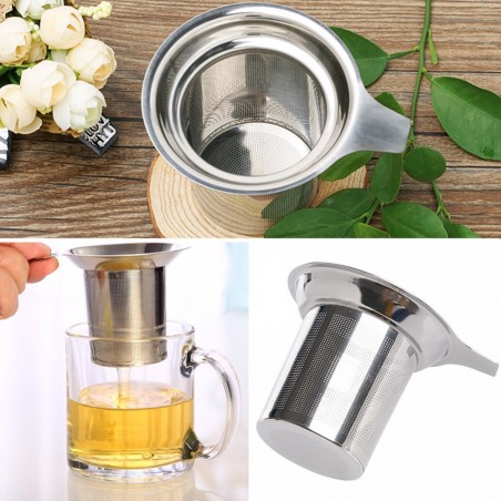Infusor de chá - coador reutilizável - malha de aço inoxidável