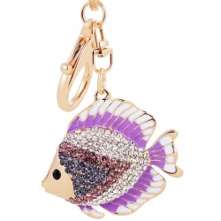 Crystal fish - gold - keyringKeyrings