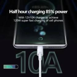 120W 10A - USB para Tipo C - carregamento super rápido - cabo de dados - para Samsung Xiaomi Huawei