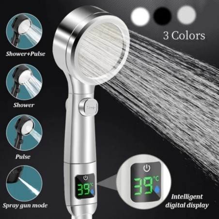 Smart 4Mode Instelbare Led Digitale Temperatuur Display Douchekop Hoge Druk Handheld Badkamer Waterbesparende DouchekopHome