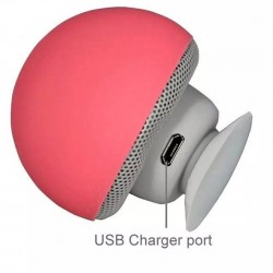 Mini caixa de som Bluetooth - sem fio - com ventosa - formato cogumelo