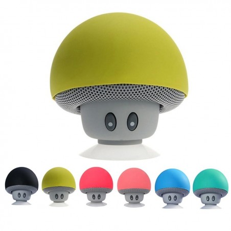 Mini caixa de som Bluetooth - sem fio - com ventosa - formato cogumelo