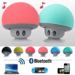 Mini caixa de som Bluetooth - sem fio - com ventosa - formato cogumelo