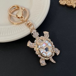 Chaveiro tartaruga de cristal - rosa - branco - turquesa - verde