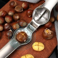 Abridor de castanhas rápido 2 em 1 em aço inoxidável - Noz - quebra-nozes