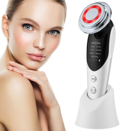 Dispositivo de lifting facial 7 em 1 - microcorrente EMS para pele - rejuvenescimento - facial LED - firmeza do pescoço