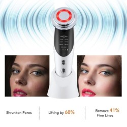 Dispositivo de lifting facial 7 em 1 - microcorrente EMS para pele - rejuvenescimento - facial LED - firmeza do pescoço