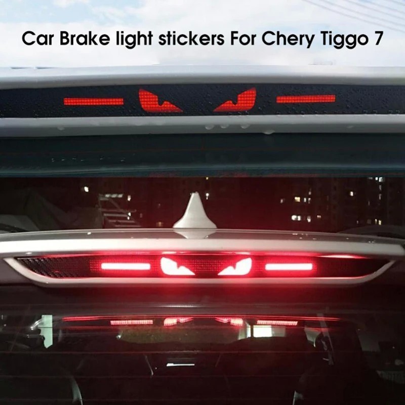Taillight brake sticker - angry eyes - carbon fiber - protection sticker - for Chery Logo Tiggo 7Stickers Taillight brake sticker - angry eyes - carbon fiber - protection sticker - for Chery Logo Tiggo 7Stickers