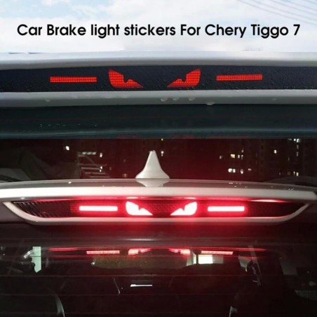 Adesivo de freio de luz traseira - olhos irritados - fibra de carbono - adesivo de proteção - para Chery Logo Tiggo 7