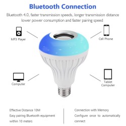 E27 - LED - RGB - Caixa de som Bluetooth - Lâmpada musical com controle remoto
