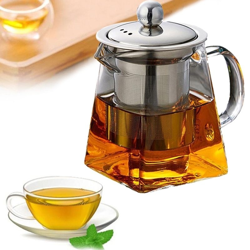 Vidro resistente ao calor - bule - aço inoxidável