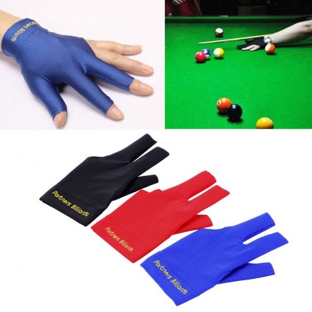 Snooker billiard abrir três dedos mão esquerda luva