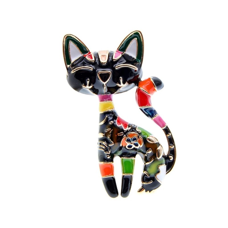 CINDY XIANG Enamel Cat Brooch – Unisex, 2 Colors, Cute Animal PinBrooches CINDY XIANG Enamel Cat Brooch – Unisex, 2 Colors, Cute Animal PinBrooches
