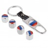 Bandeira russa - tampas de válvulas de rodas de carro - conjunto de 4 peças