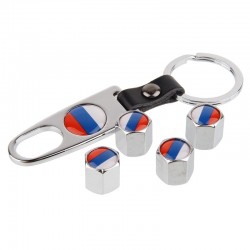 Bandeira russa - tampas de válvulas de rodas de carro - conjunto de 4 peças