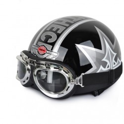 Vintage Motorcycle Scooter Open Face Half Helmet & Visor & GogglesMotorbike parts