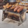 Churrasqueira portátil dobrável grande - aço inoxidável - fogão de camping