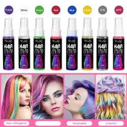 Spray de coloração capilar temporária: instantânea, sem água oxigenada - enxágue com água quente para cosplay e festas.