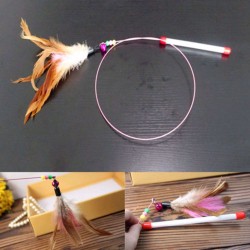 Kitten Pet Teaser Feather Wire Toy