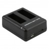 Carregador de bateria de slot de porta dupla para a câmera GoPro Hero 5 com cabo USB