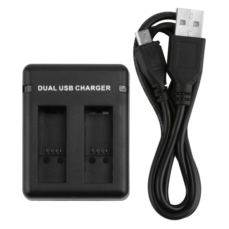Carregador de bateria de slot de porta dupla para a câmera GoPro Hero 5 com cabo USB
