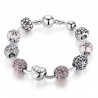 Pulseira de luxo com contas de cristal - 925 prata esterlina